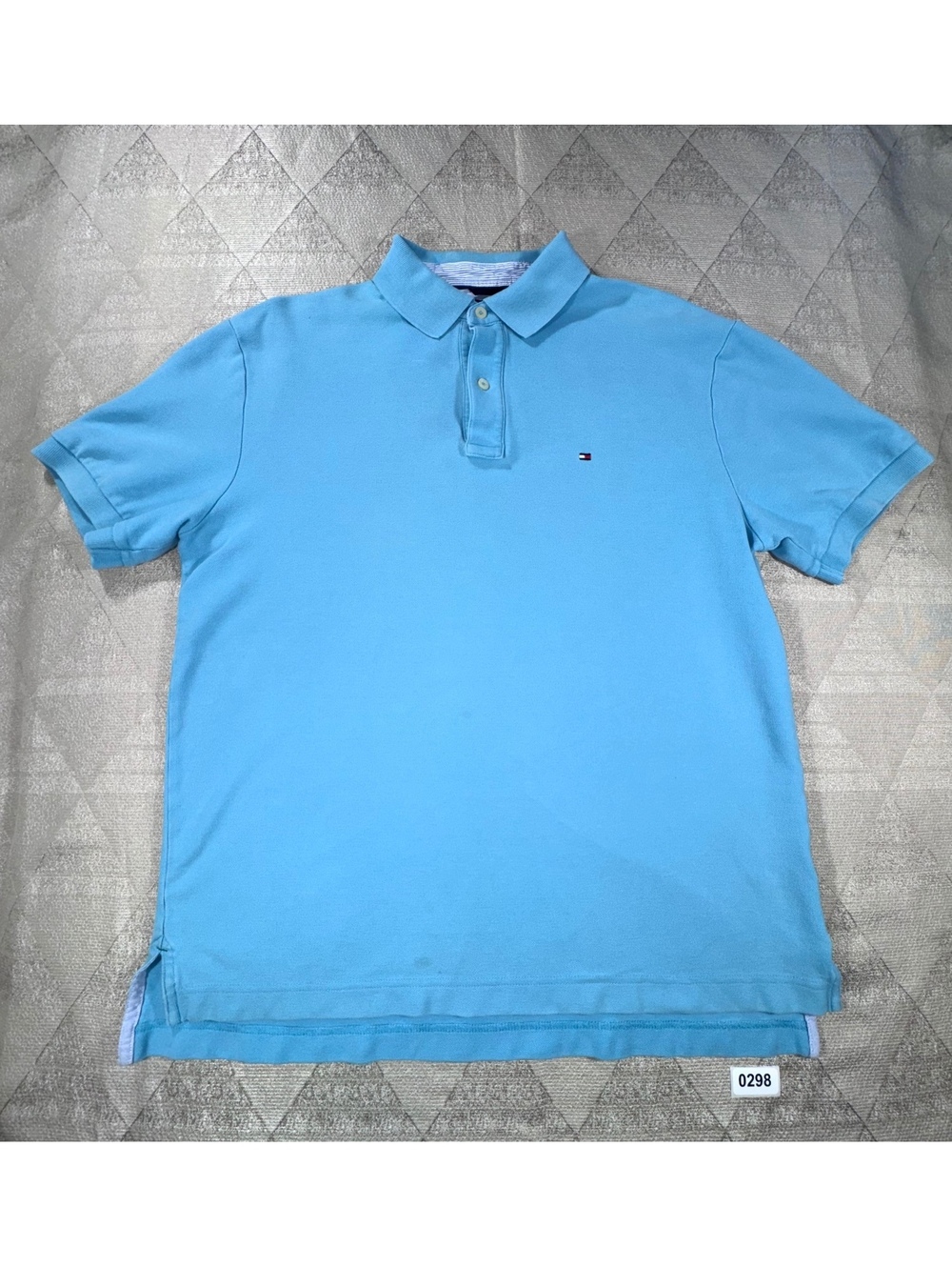 Tommy Hilfiger Men's Classic Fit Short Sleeve Polo Shirt - Light Blue
